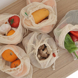 100% Organic Cotton Mesh Produce Bags Reusable Produce Bags De Life Store 