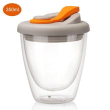 Load image into Gallery viewer, Double Wall Glass Cup With Silicone Lid Double Wall Glass Coffee Cup Lipur 
