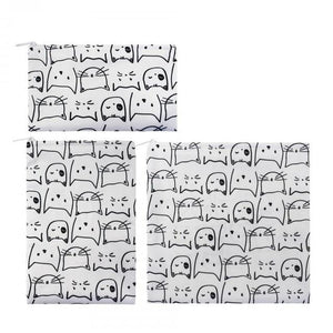 Reusable Zipper Food Bag Reusable Sandwich Bag A&Z Quality Life Store 3pcs - Cat Sketch China 
